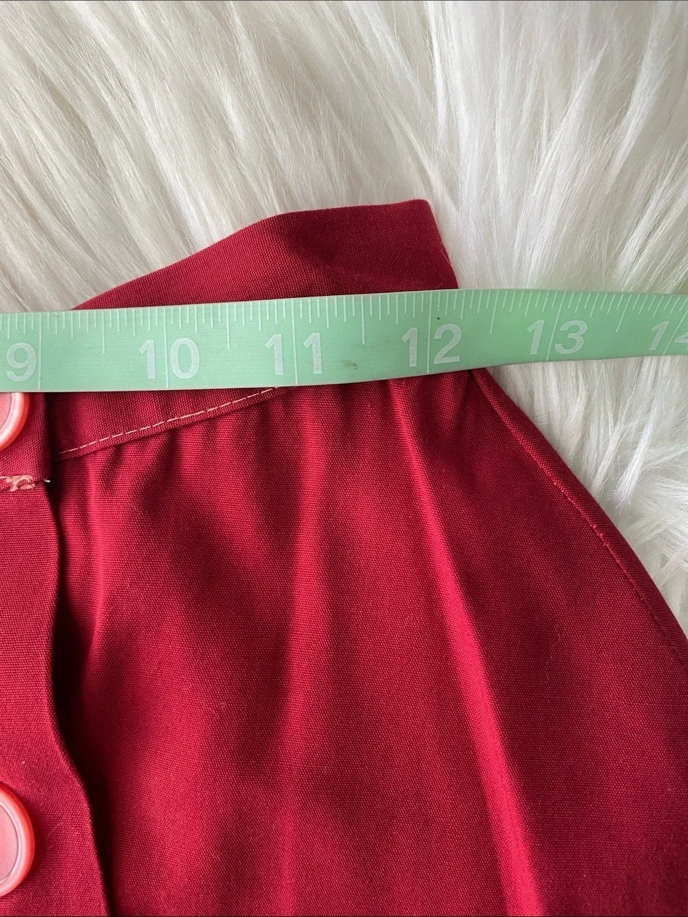 Russ vintage 60’s Red A-Line Skirt with Apple Printed Button-Up Top